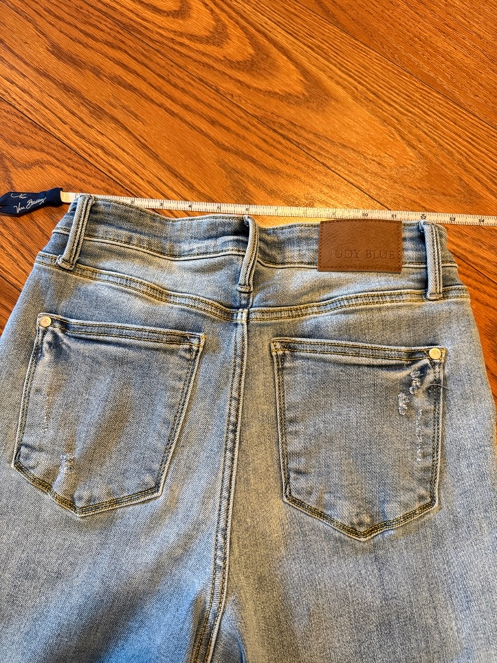 Judy Blue Light Blue straight Leg Jeans with Frayed Hem - Picture 6 of 8